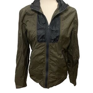 Khaki Green and Black Windbreaker